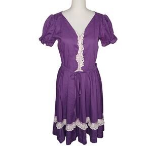 Vintage DeLoris Square Dancing Dress Western Rockabilly Swing Circle Eyelet Lace